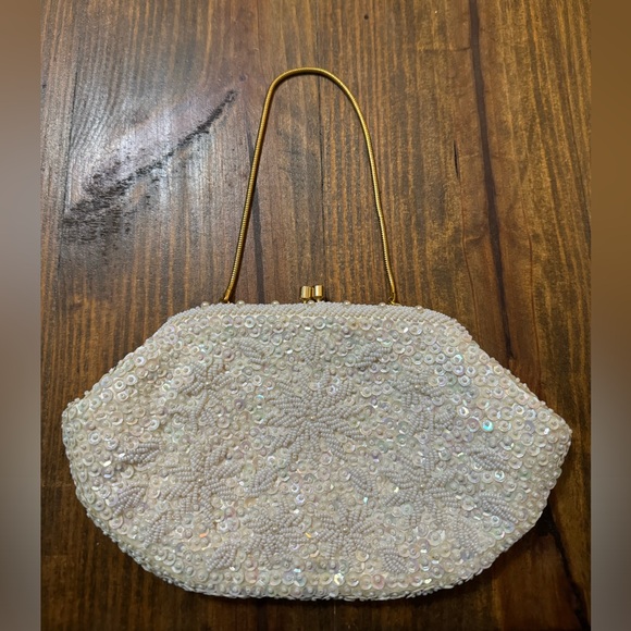 Walborg White Beaded Clutch and Wristlet Set - Picture 8 of 13